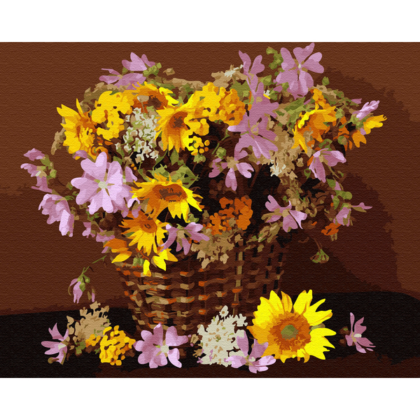 Картина по номерам Квіти - Квітковий кошик