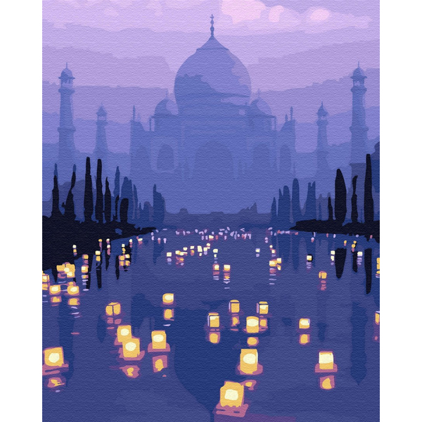 Картина по номерам Города - Вечір біля Тадж-Махал