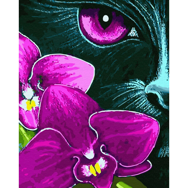 Картина по номерам Тварини, птахи та риби - Фіалковий кіт