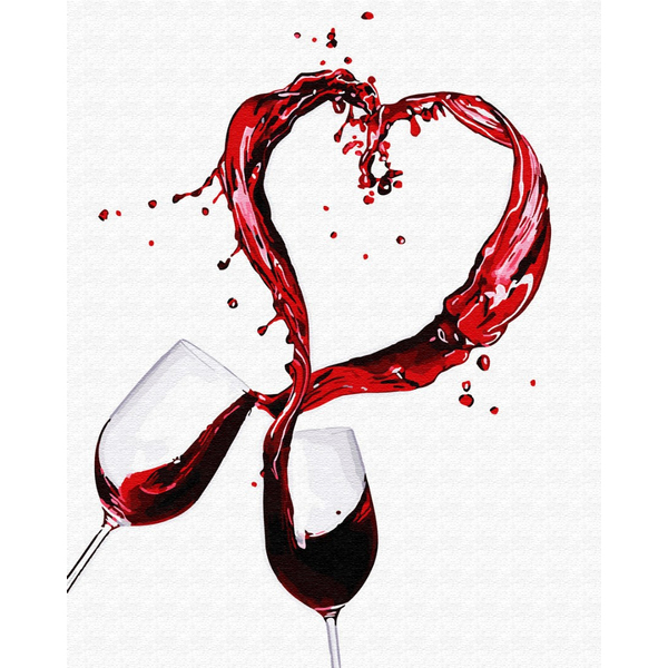 Картина по номерам Квіти - Любов в бокалі