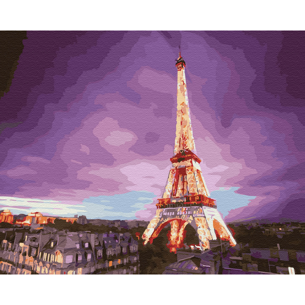 Картина по номерам Города - Ейфелева вежа на заході
