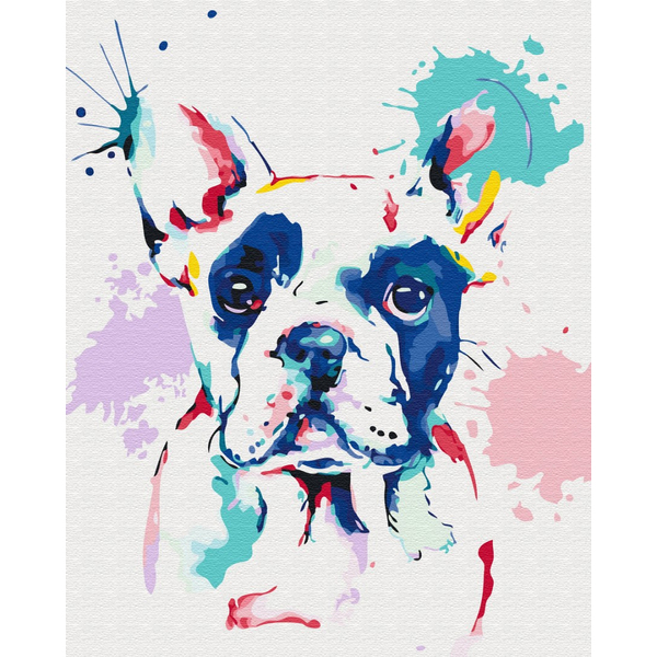 Картина по номерам Поп Арт - Бульдог у фарбах