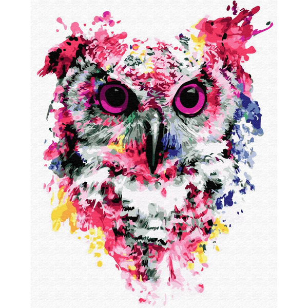 Картина по номерам Поп Арт - Сова в фарбах