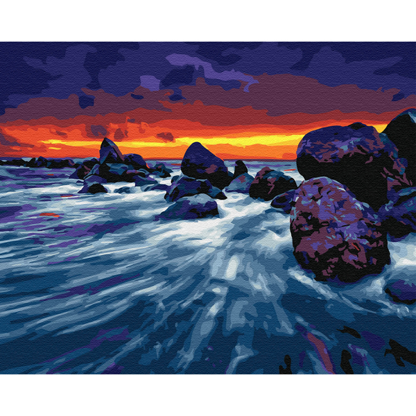 Картина по номерам Природа - Захід у скель