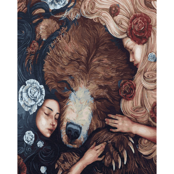 Картина по номерам Люди на картинах - В обіймах ведмедика