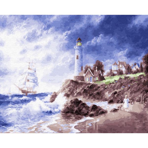 Картина по номерам Природа - Маяк на острові