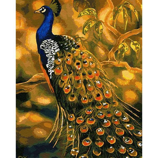 Картина по номерам Тварини, птахи та риби - Золотой павлин
