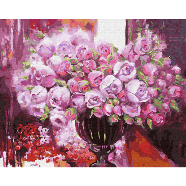 Картина по номерам Квіти - Фіолетове сяйво у вазі