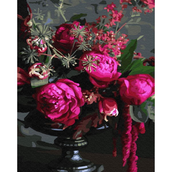 Картина по номерам Преміум картини - Малиновые пионы