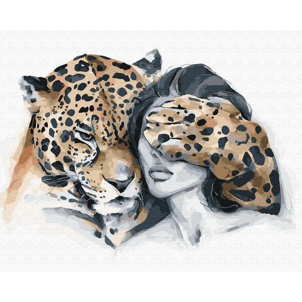 Картина по номерам Авторські колекції - Небезпечні улюбленці: леопард
