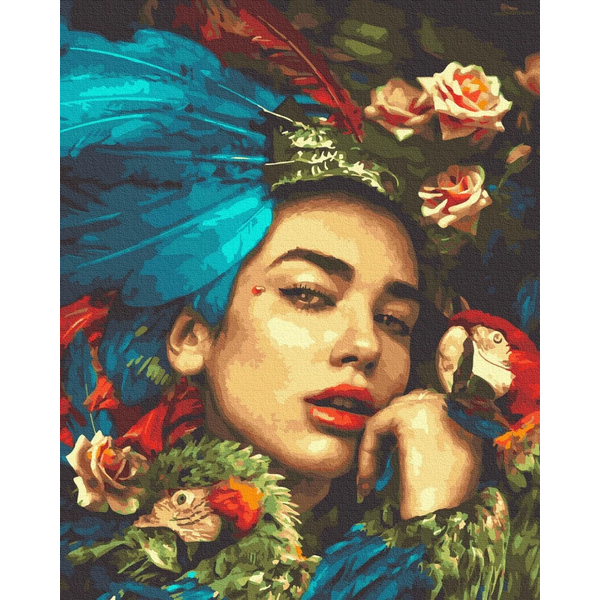 Картина по номерам Авторські колекції - Амазонка в пір'ї