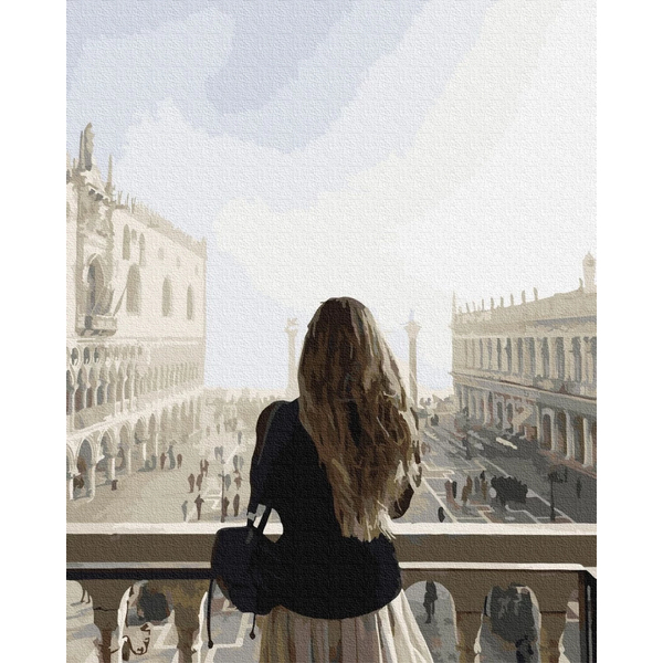 Картина по номерам Люди на картинах - Дівчина на балконі