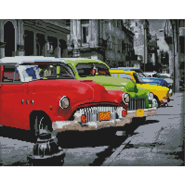 Алмазна мозаїка 40х50 - Ретро-автомобілі на Кубі