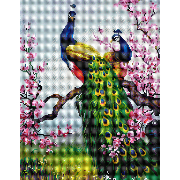 Алмазна мозаїка 40х50 - Павичі на гілці сакури