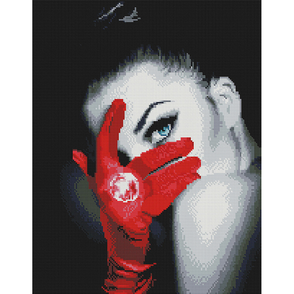 Алмазна мозаїка 40х50 - Дівчина в червоній рукавичці