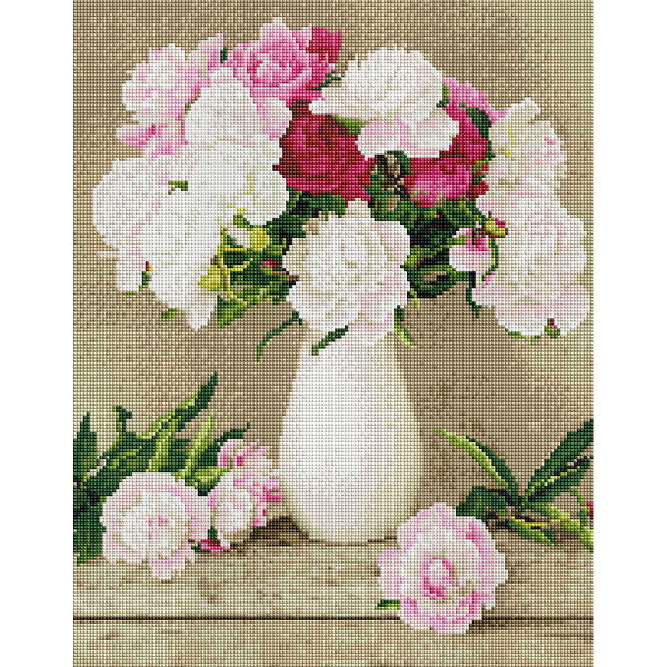Алмазна мозаїка 40х50 - Ніжні півонії