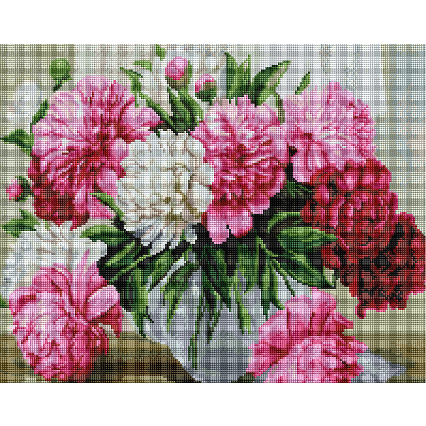 Алмазна мозаїка 40х50 - Півонії у вазі