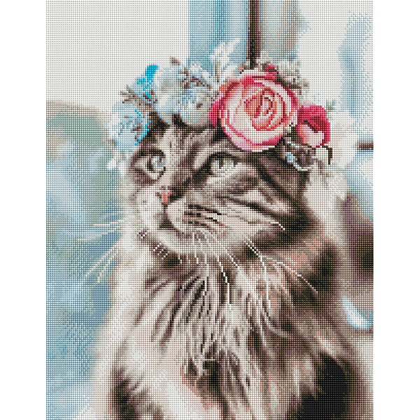 Алмазна мозаїка 40х50 - Кішка в віночку