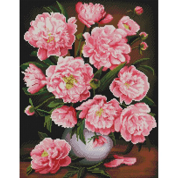 Алмазна мозаїка 40х50 - Садові півонії