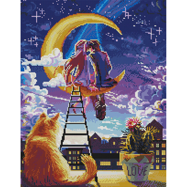 Алмазна мозаїка 40х50 - Двоє на Місяці