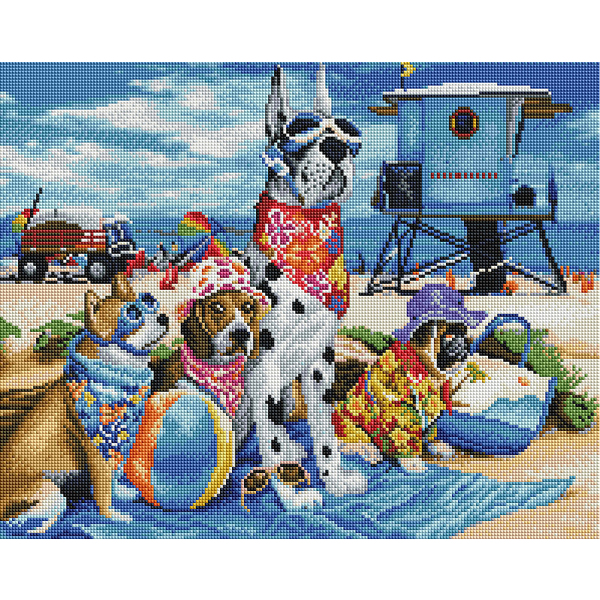 Алмазна мозаїка 40х50 - Собачки на відпочинку