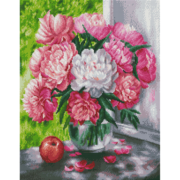 Алмазна мозаїка 40х50 - Ароматні піони