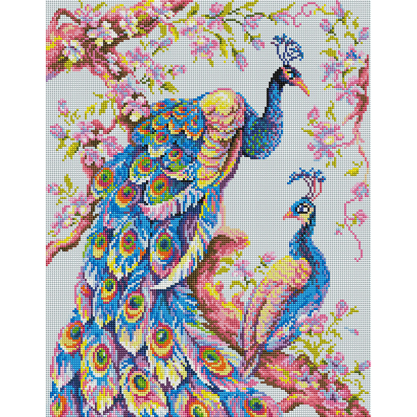 Алмазна мозаїка 40х50 - Пара павичів