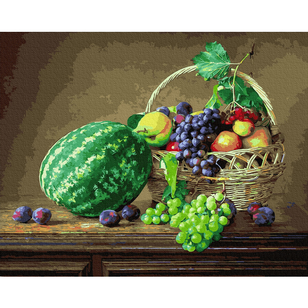 Картина по номерам Квіти - Кошик з дарами осені