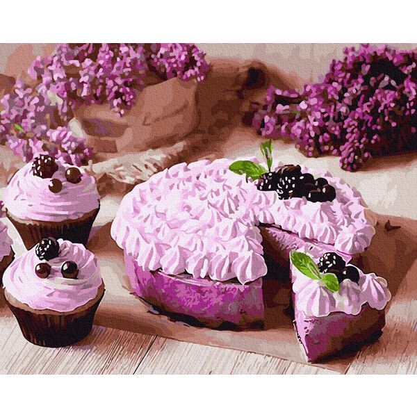 Картина по номерам Натюрморти - Чорничний пиріг