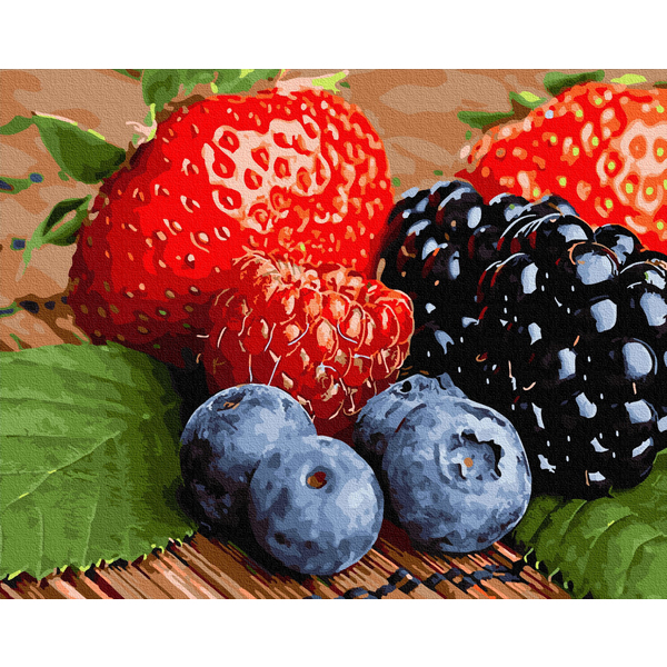 Картина по номерам Квіти - Ягідний натюрморт