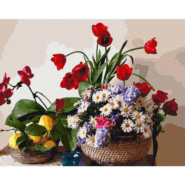 Картина по номерам Квіти - Яскраві піони