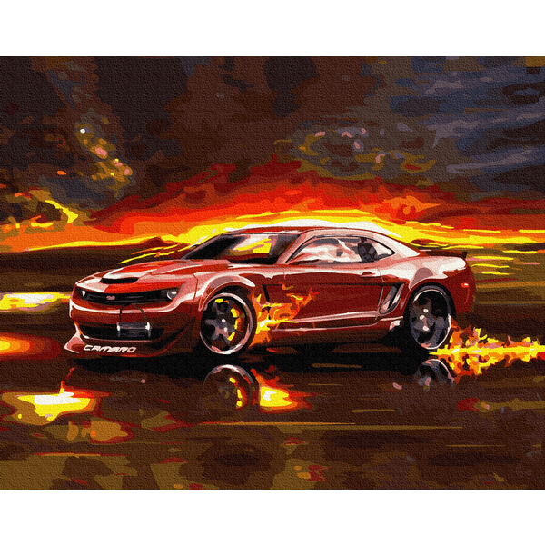 Картина по номерам Кораблі, автомобілі та літаки - Вогняний драйв