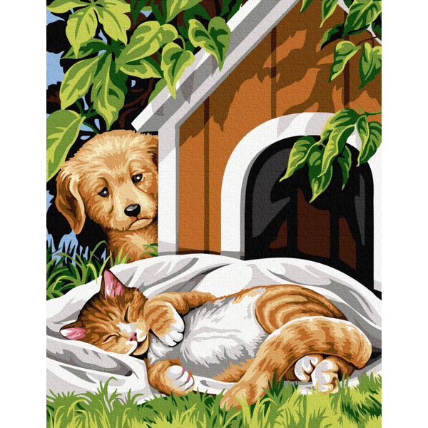 Картина по номерам Тварини, птахи та риби - Бровко і сонько