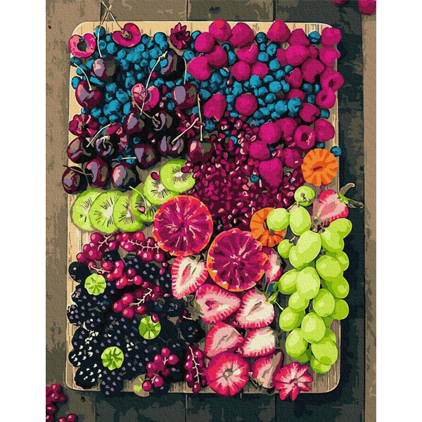 Картина по номерам Квіти - Ягідна дошка
