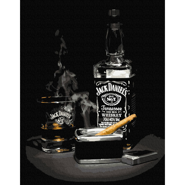 Картина по номерам Чоловічі - Віскі з сигарою