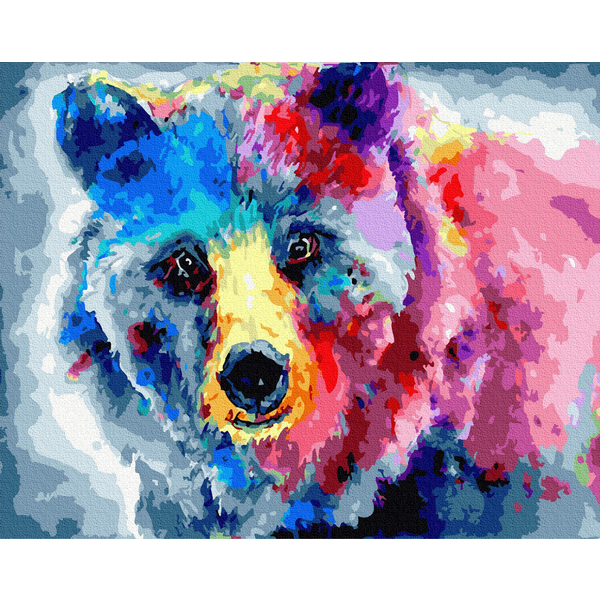 Картина по номерам Поп Арт - Барвистий ведмідь