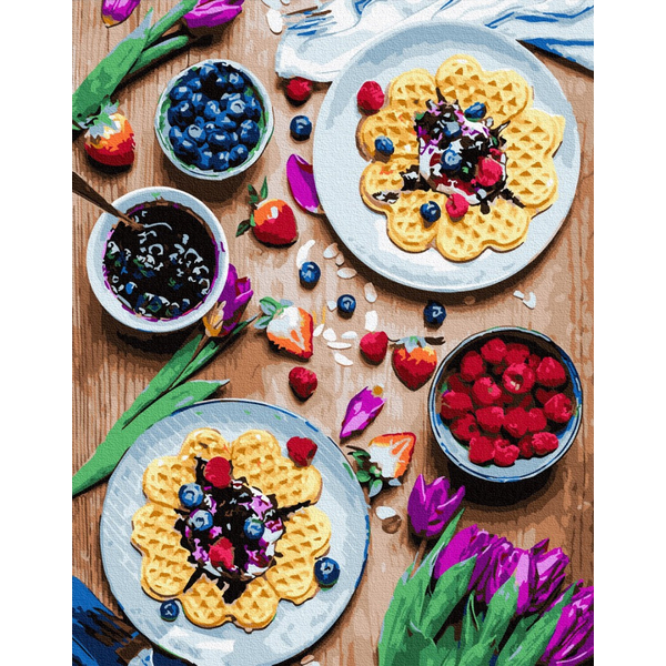 Картина по номерам Квіти - Смачний корисний сніданок