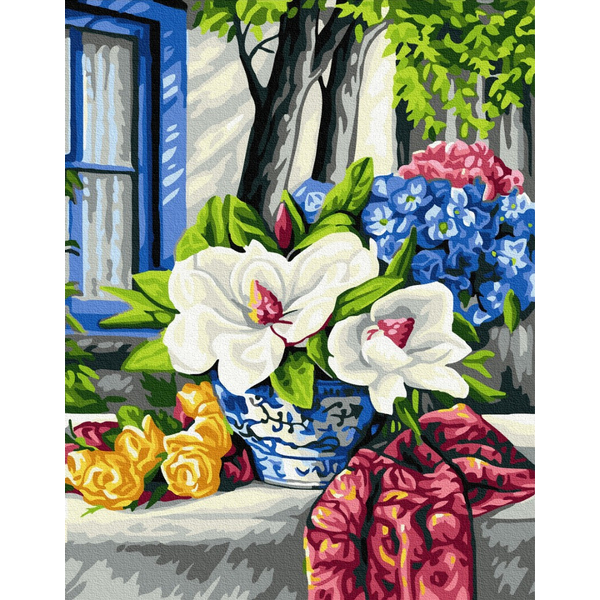 Картина по номерам Натюрморти - Квітучий стіл