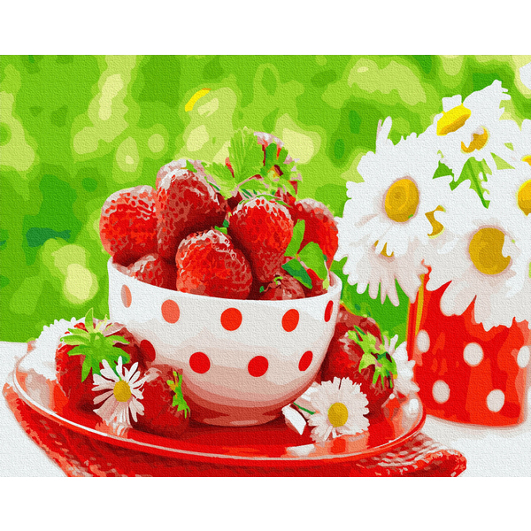 Картина по номерам Натюрморти - Полуничний перекус