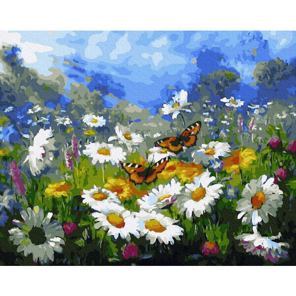 Картина по номерам Пейзажі - Літні метелики
