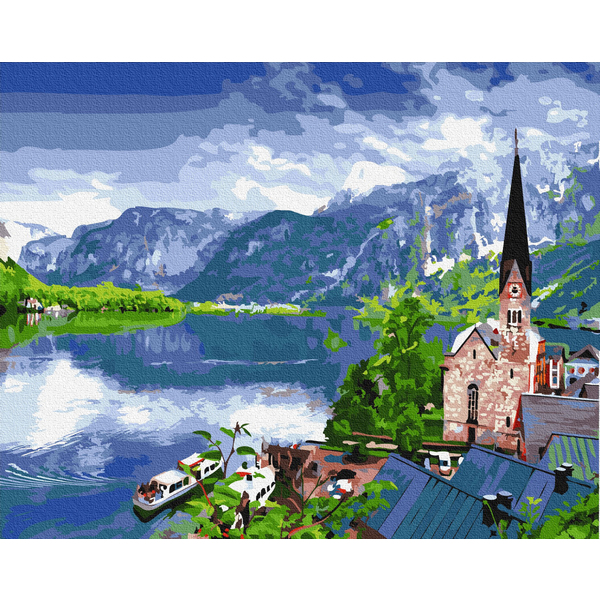 Картина по номерам Пейзажі - Вид на гірське озеро