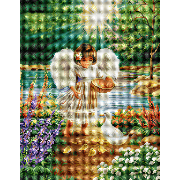 Алмазна мозаїка 40х50 - Янголятко в саду