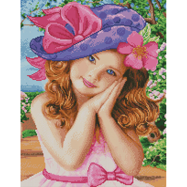 Алмазна мозаїка 40х50 - Дівчинка в капелюшку