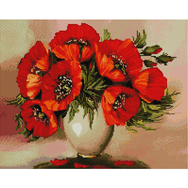 Алмазна мозаїка 40х50 - Маки в вазі