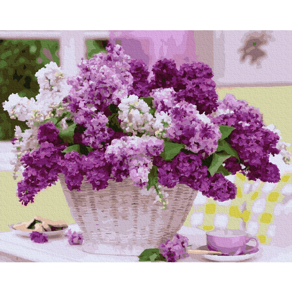 Картина по номерам Квіти - Кошик бузку