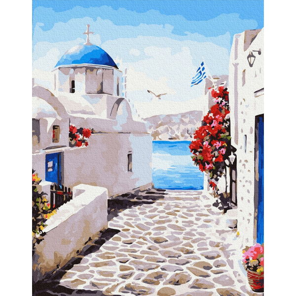 Картина по номерам Города - Вулиця Санторіні