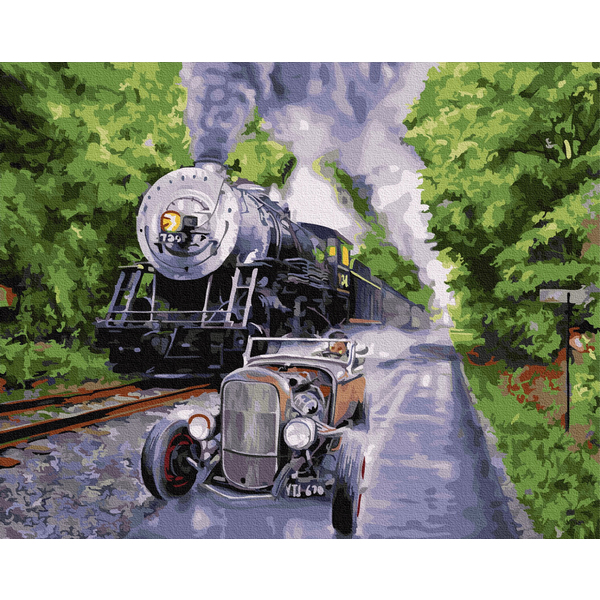 Картина по номерам Кораблі, автомобілі та літаки - Ретро перегони