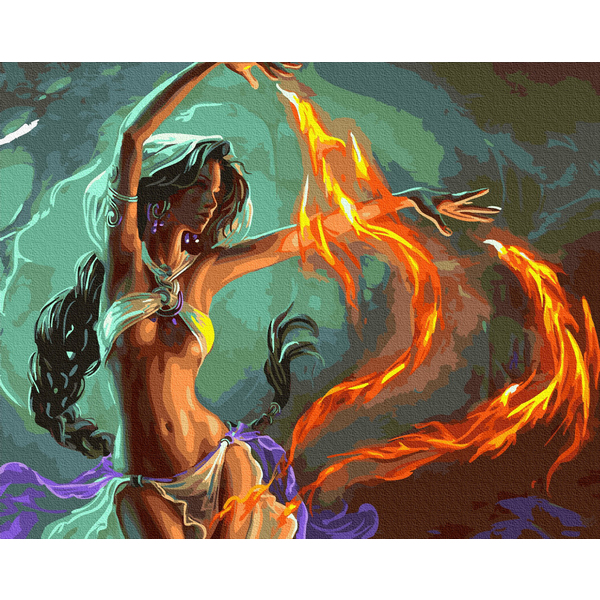 Картина по номерам Люди на картинах - Повелителька вогню