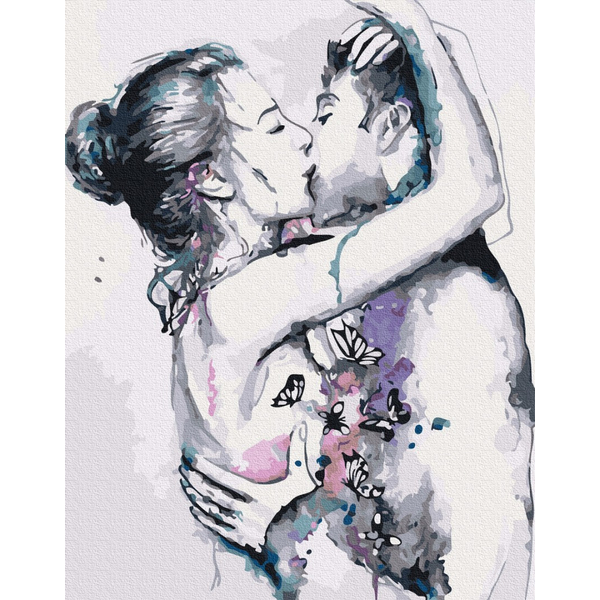 Картина по номерам Люди на картинах - Любов в графіку