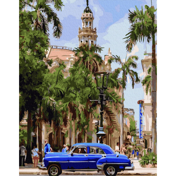 Картина по номерам Города - Авто на вулицях Куби